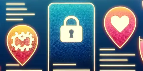 A modern computer screen displaying colorful, labeled adult-themed bookmarks in a cozy, secure environment.