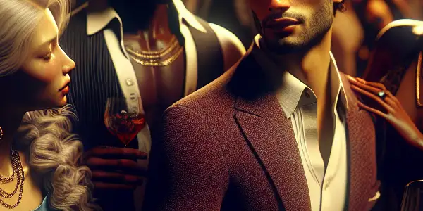 A young man navigates a vibrant social scene filled with stylish friends, showcasing romantic tension and allure.