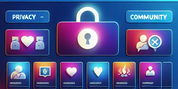 A modern digital interface for sharing adult content, emphasizing privacy, community, and user engagement.